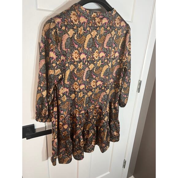 Melloday Satin Boho Dress | Womens Tiered Swing Dress Size XL Extra Large - Picture 6 of 8